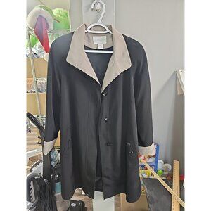 Women’s Black Worthington Dress Trench Coat Jacket Small Lined